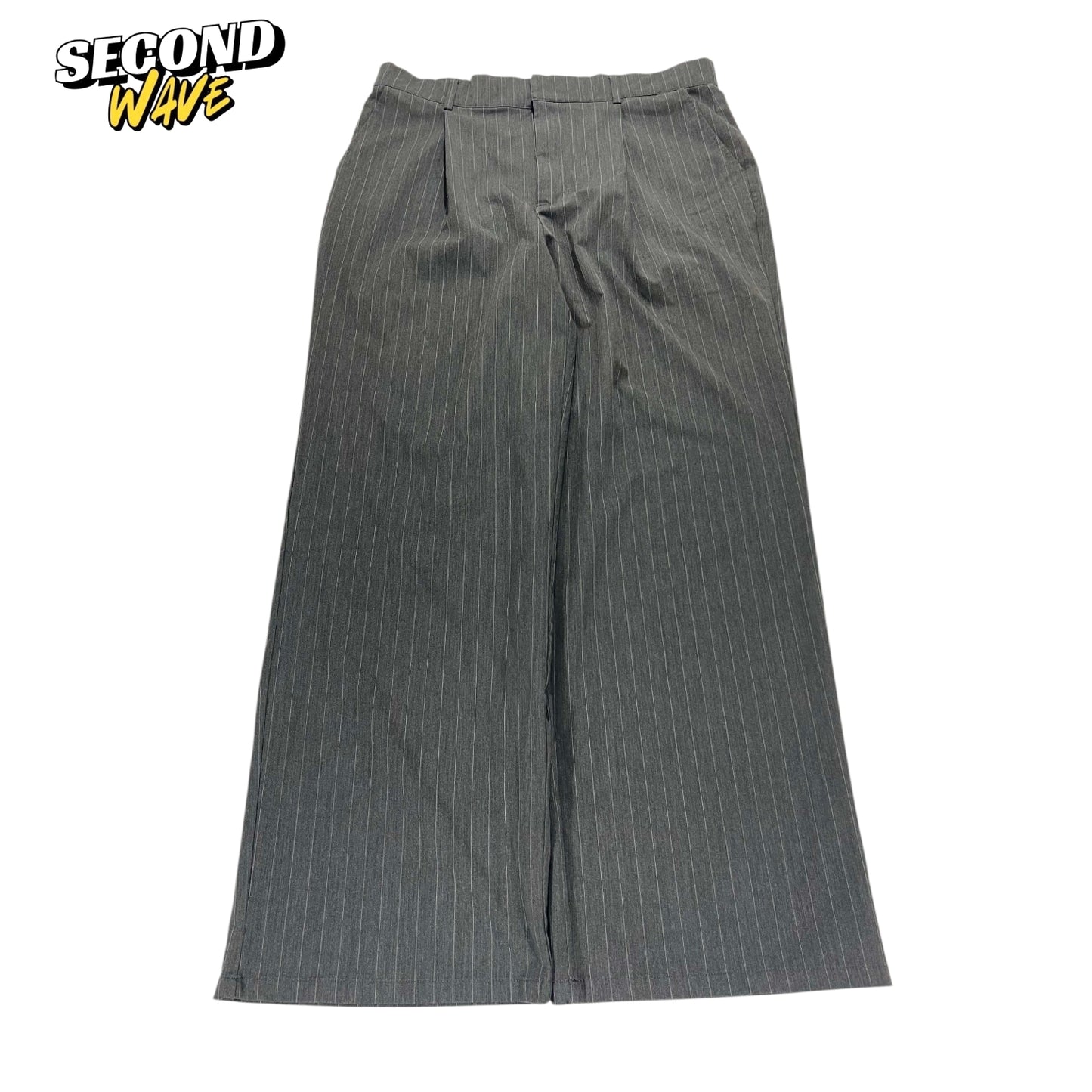 COTTON ON GREY PINSTRIPE WIDE LEG PANTS (L)