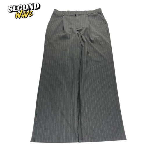 COTTON ON GREY PINSTRIPE WIDE LEG PANTS (L)