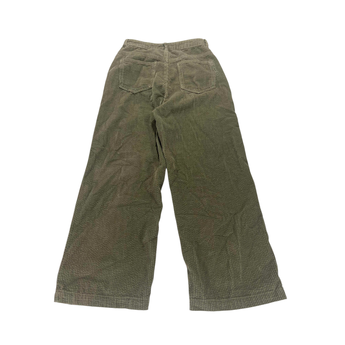 GLASSONS OLIVE GREEN CORDUROY WIDE LEG PANTS (8)
