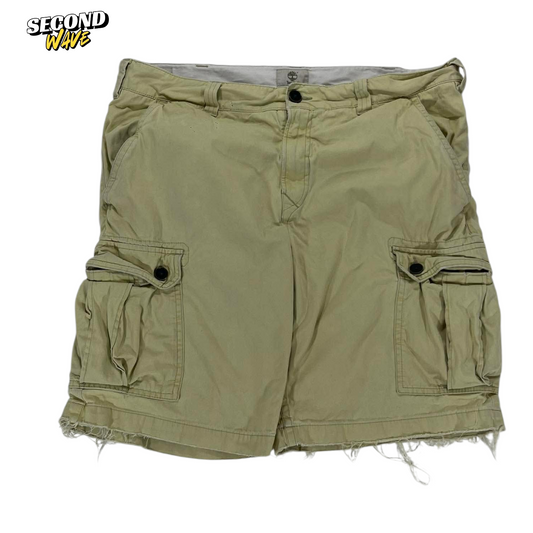 VINTAGE TIMBERLAND KHAKI CARGO SHORTS WITH ADJUSTABLE WAIST AND POCKETS (38)