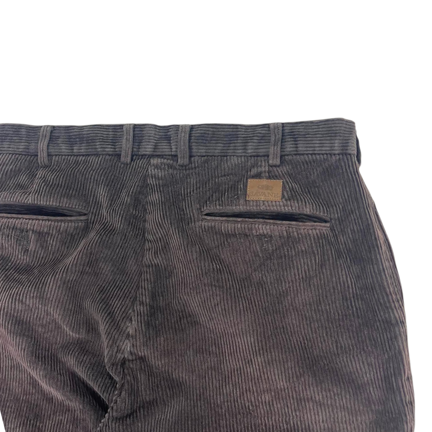 VINTAGE SAVANNE BROWN CORDUROY TROUSERS WITH A RELAXED FIT (34)