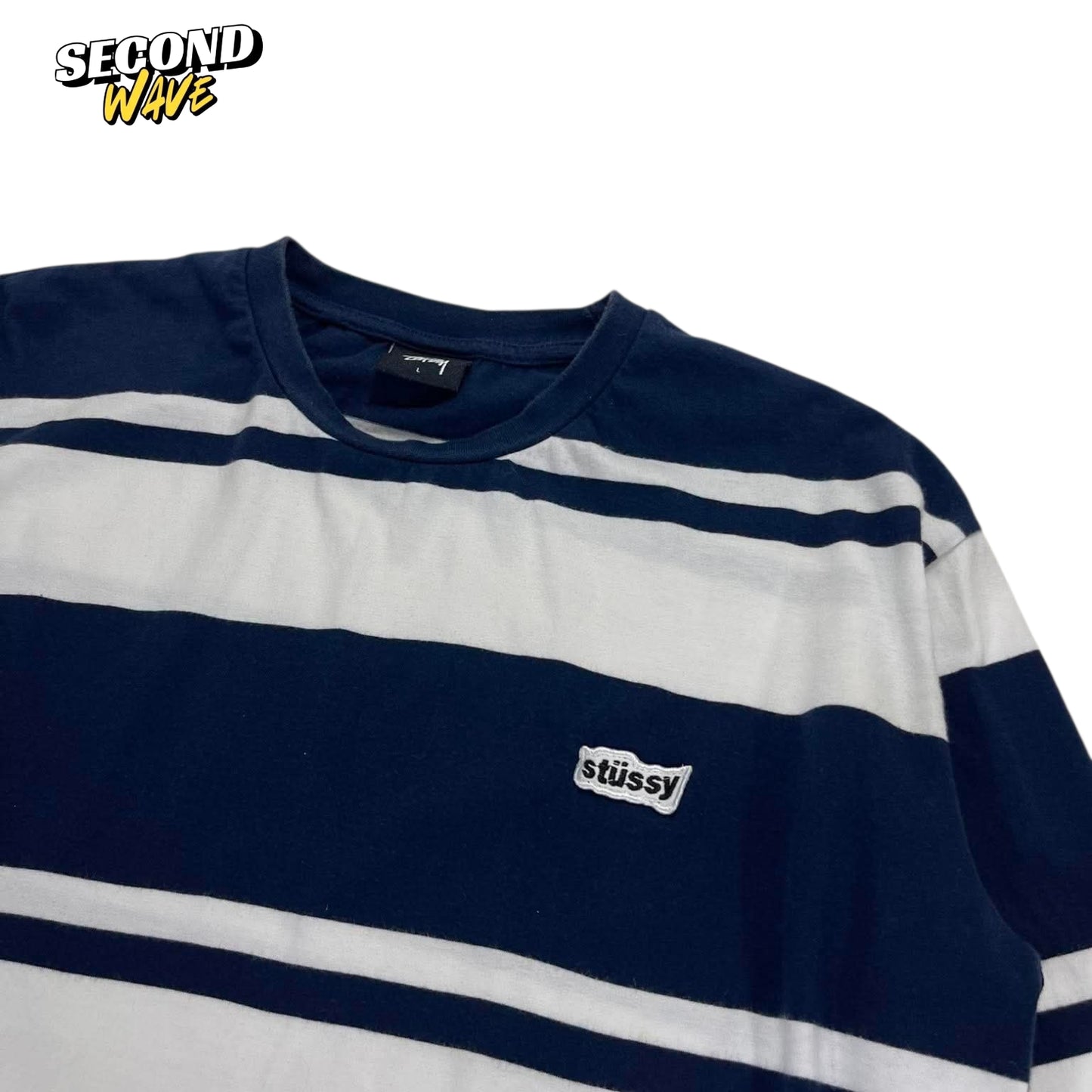 STUSSY BLUE AND WHITE STRIPED LONG SLEEVE (L)