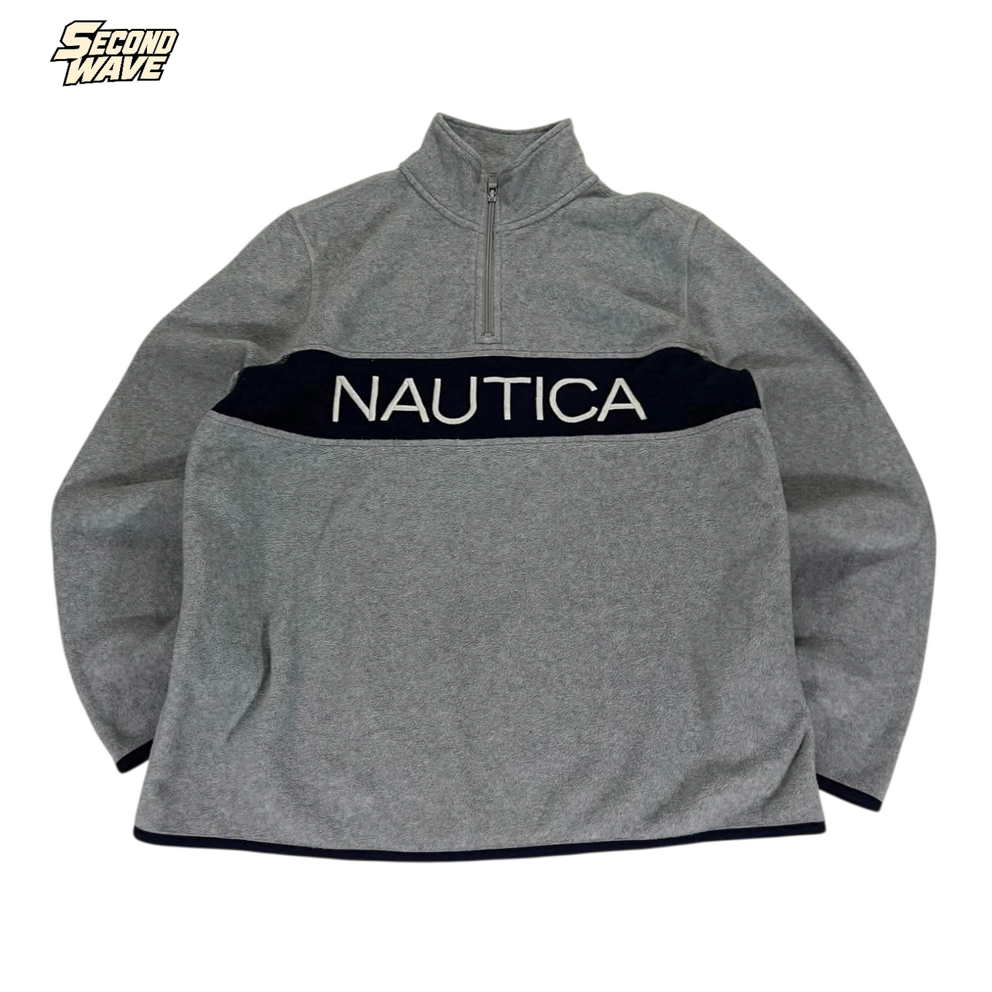 VINTAGE NAUTICA GREY QUARTER ZIP (M-L)