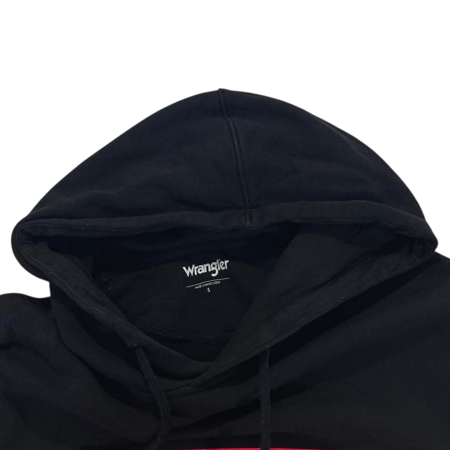 WRANGLER BLACK & RED BOX LOGO HOODIE (S)