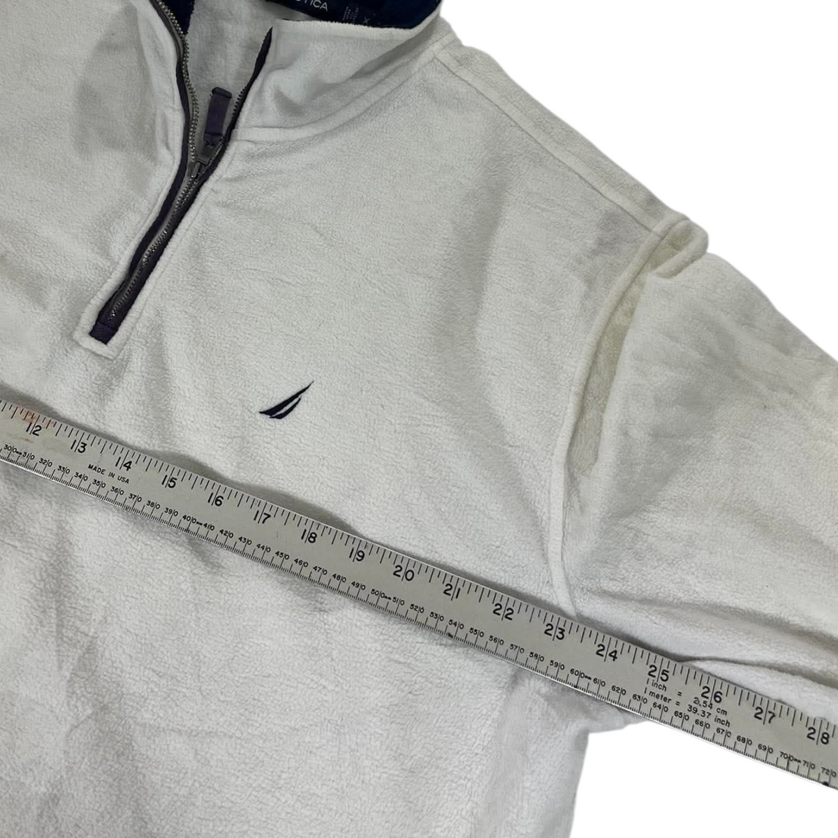 NAUTICA WHITE QUARTER ZIP FLEECE (XL)