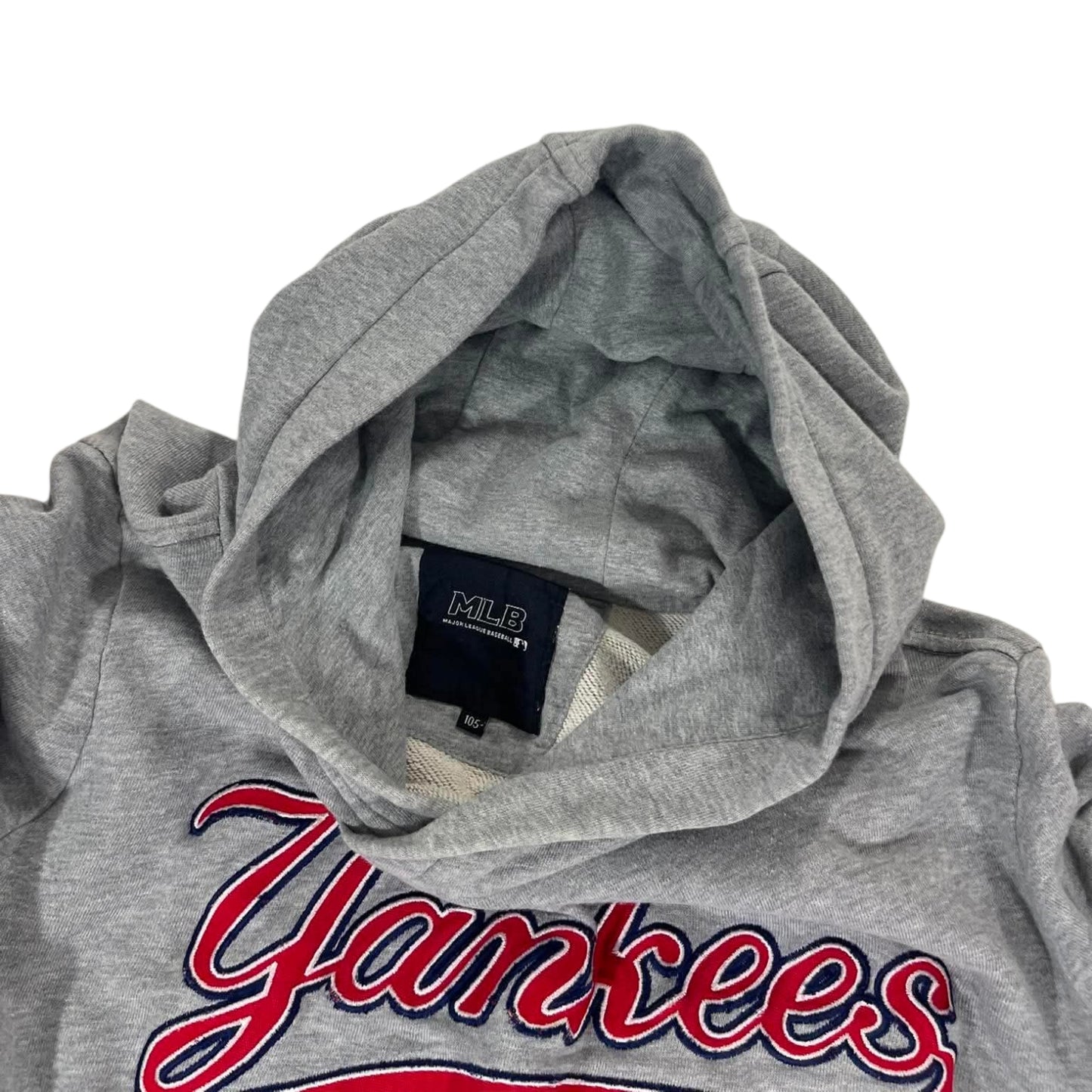 VINTAGE GREY NEW YORK YANKEES HOODIE (L)