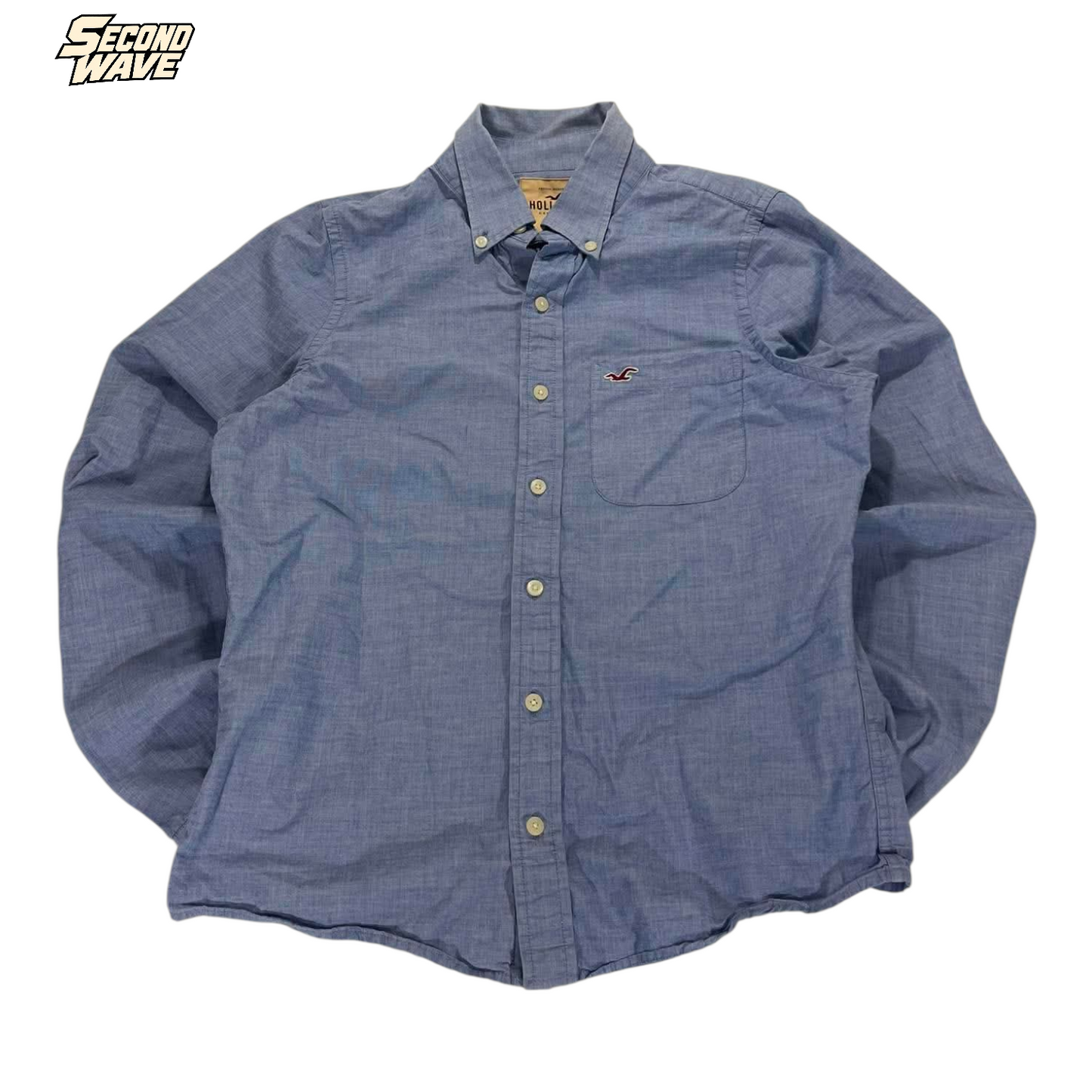 Y2K HOLLISTER CO. BLUE BUTTON UP (L)