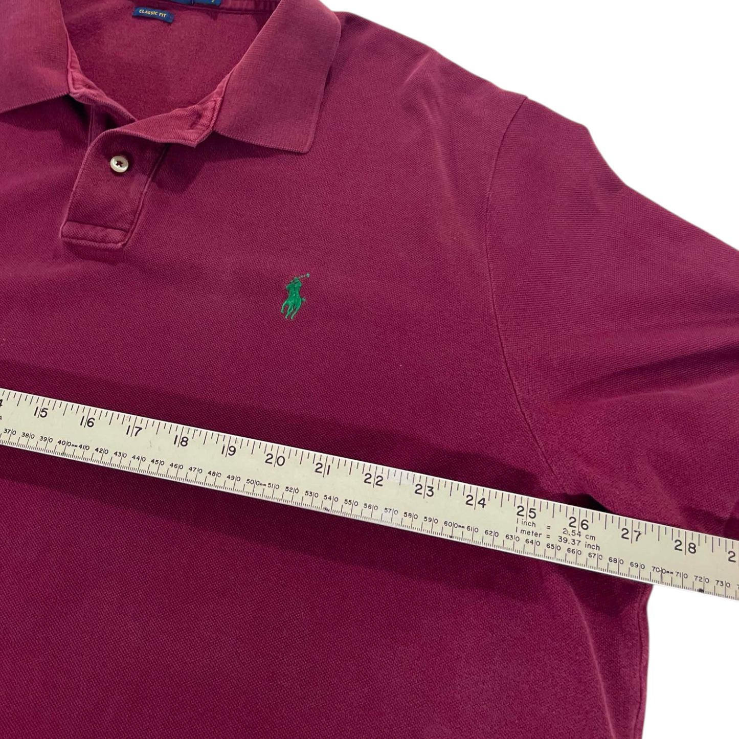POLO RALPH LAUREN BURGUNDY POLO SHIRT (XL)