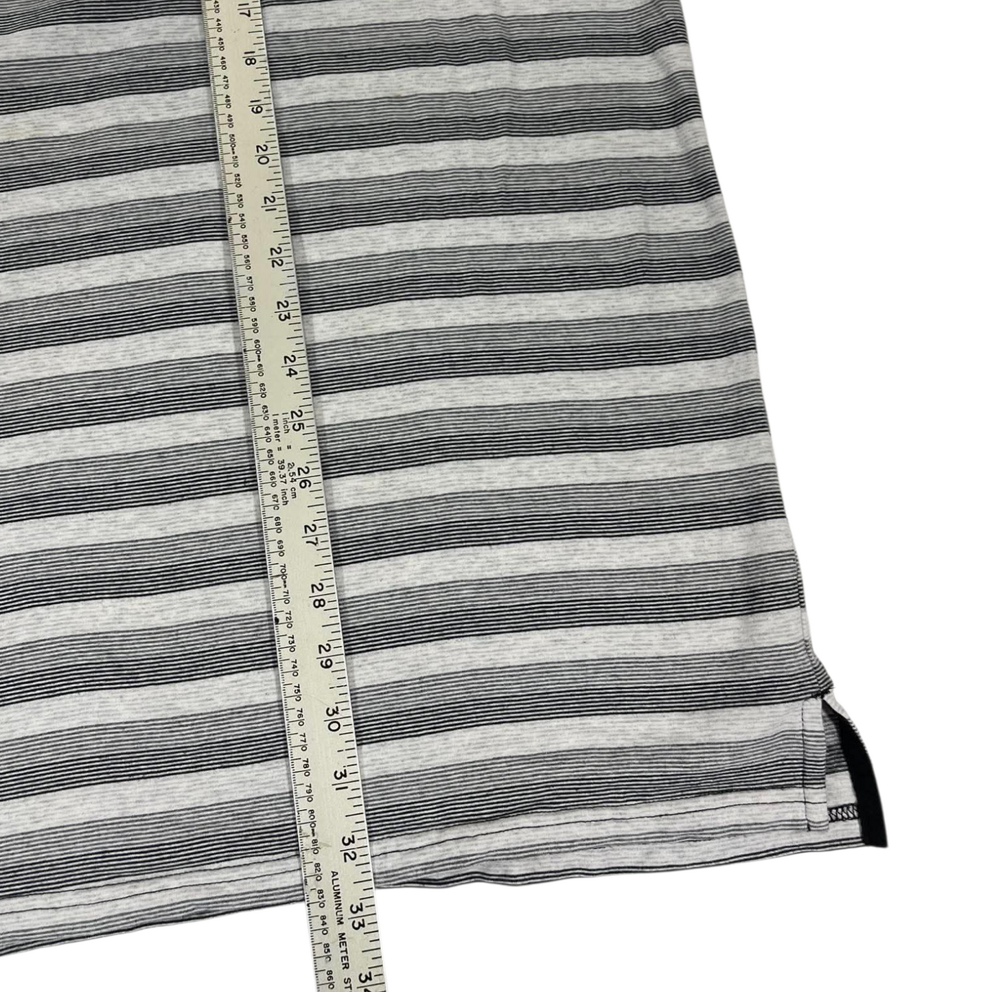 VINTAGE LOGAN & SONS GREY STRIPED POLO SHIRT (XXL)