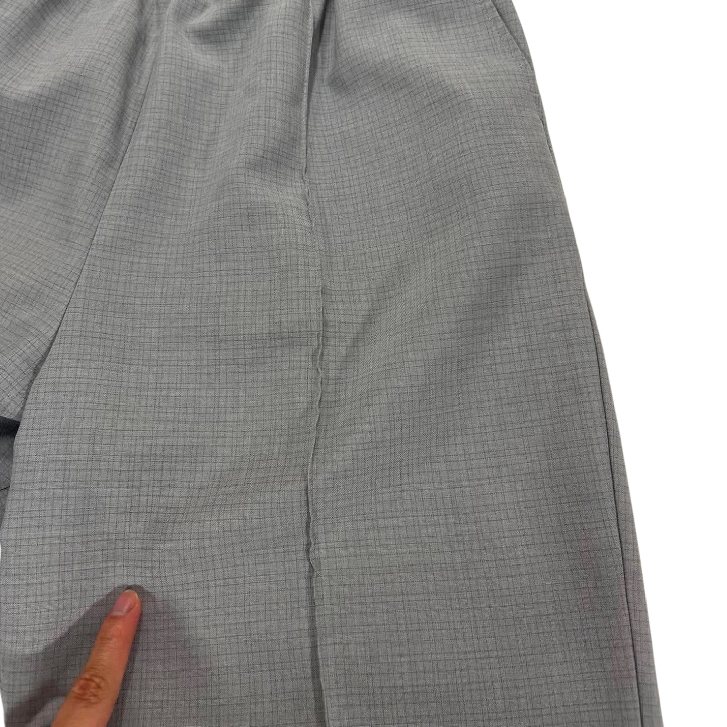 VINTAGE BREAKAWAY BLACK PEPPER GREY WIDE LEG TROUSERS (L)
