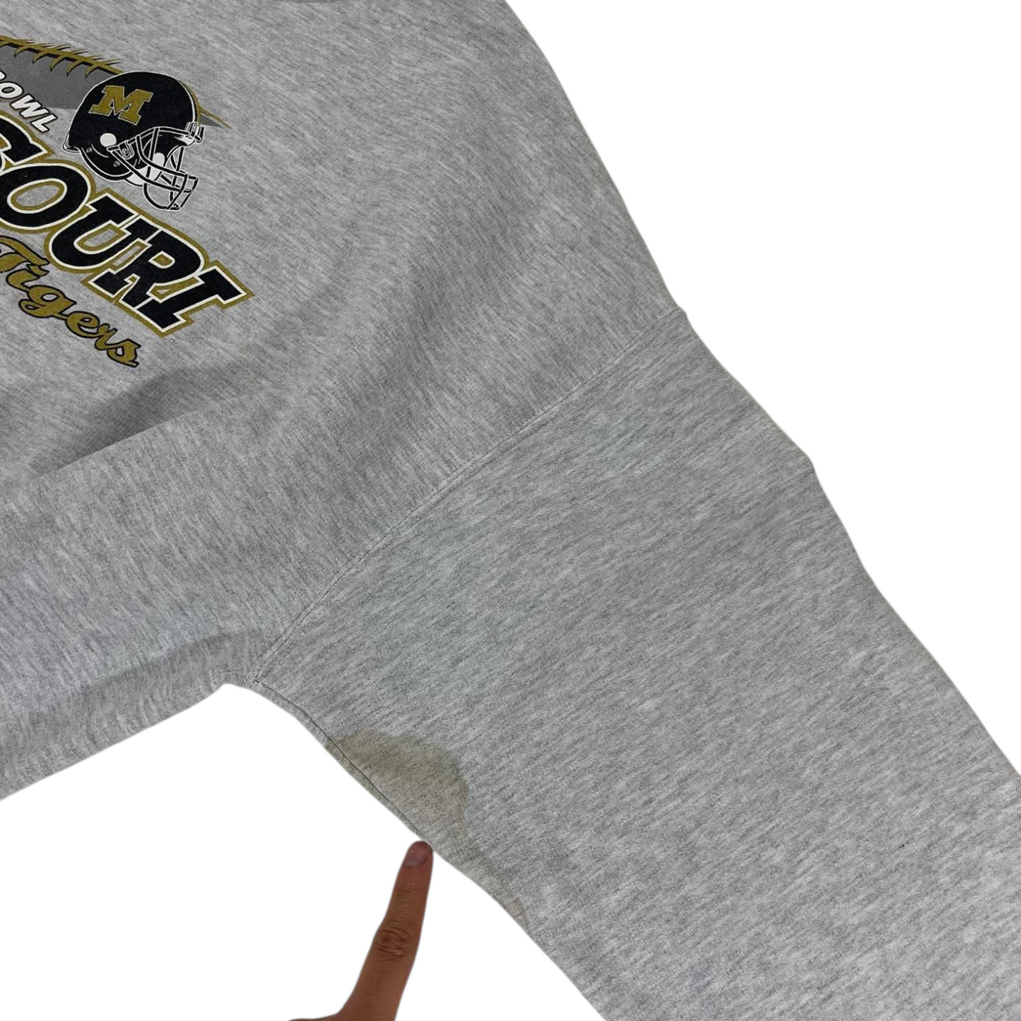 LEE GREY MISSOURI TIGERS CREWNECK SWEATSHIRT (L)