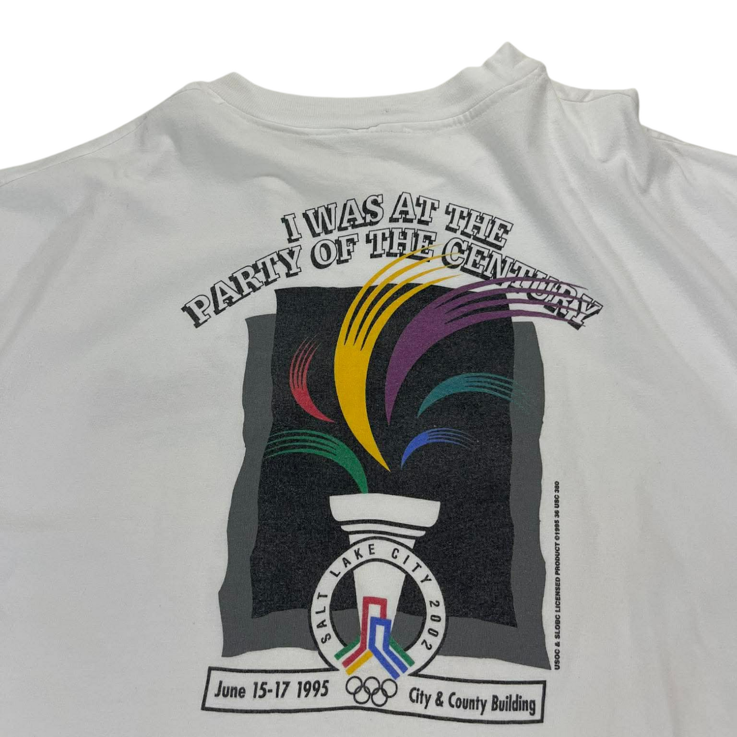 VINTAGE OLYMPIC ANNOUNCEMENT WHITE TEE (L)