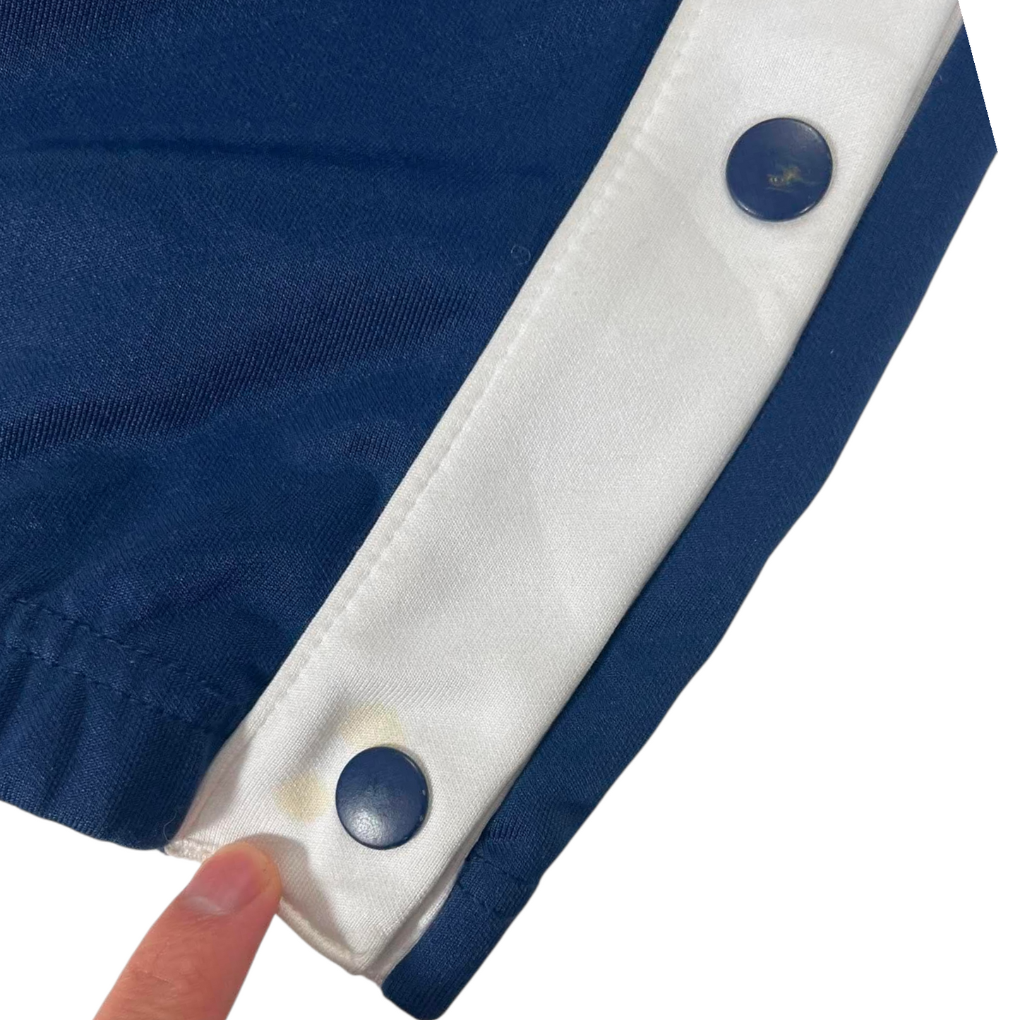 NIKE NAVY BLUE BUTTON TRACK PANTS (L)²