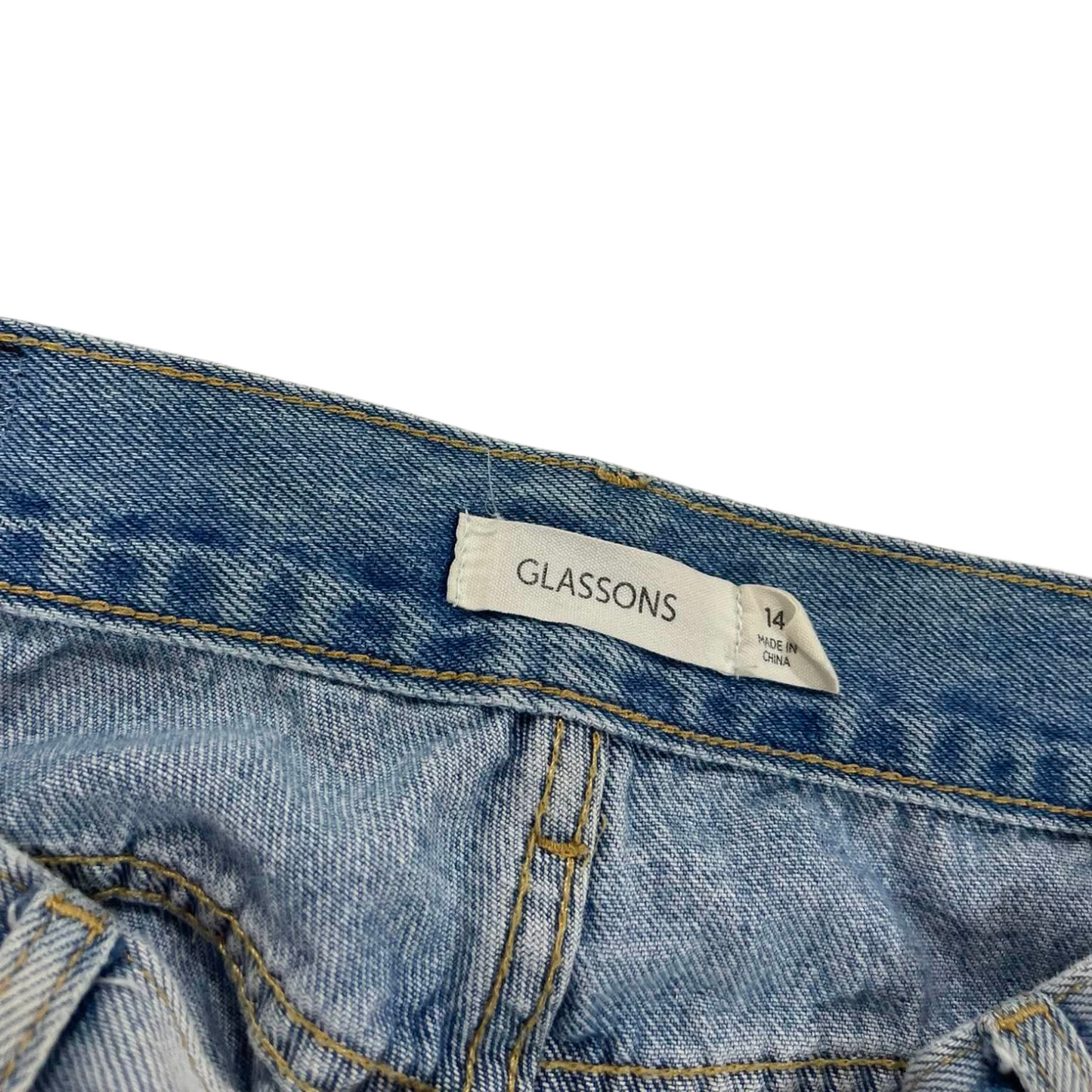 GLASSONS WIDE LEG BLUE DENIM JEANS (14)