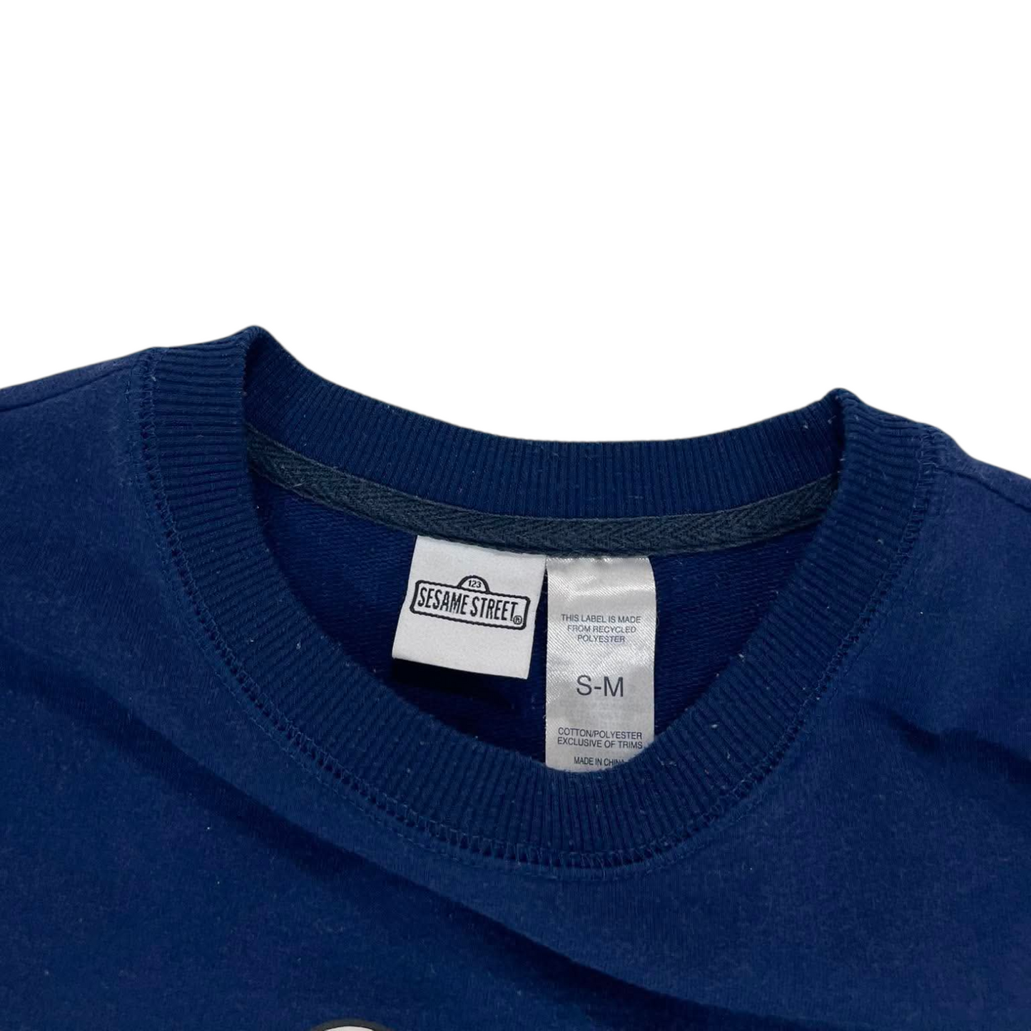 SESAME STREET COOKIE MONSTER BLUE CREWNECK SWEATSHIRT (M)