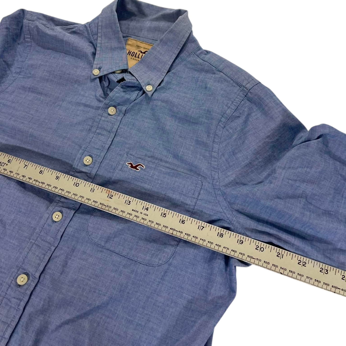 Y2K HOLLISTER CO. BLUE BUTTON UP (L)