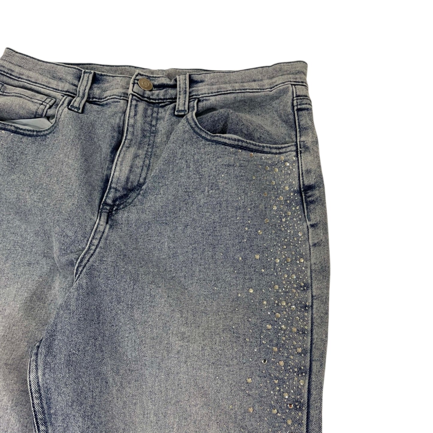 Y2K BLUE WITH SILVER GLITTERS JEANS (28)