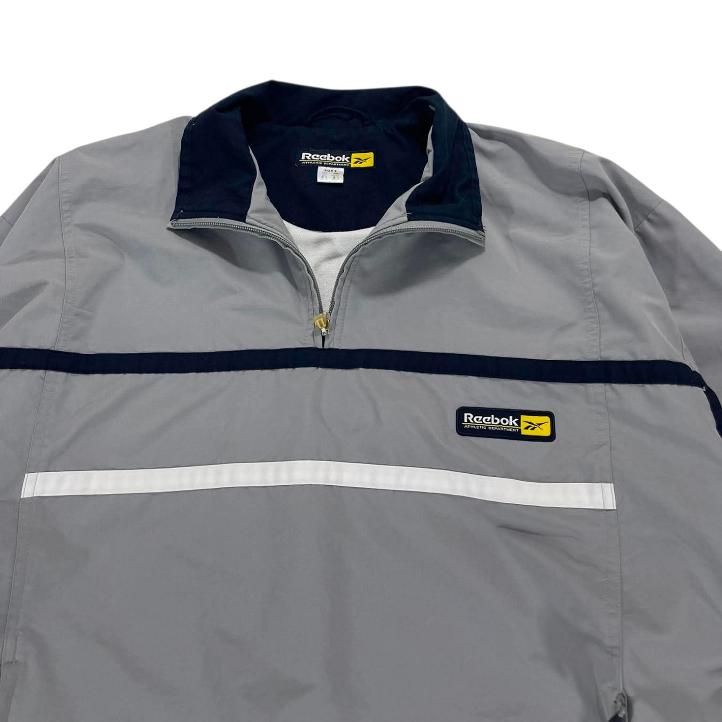 VINTAGE REEBOK GREY WINDBREAKER JACKET (S)
