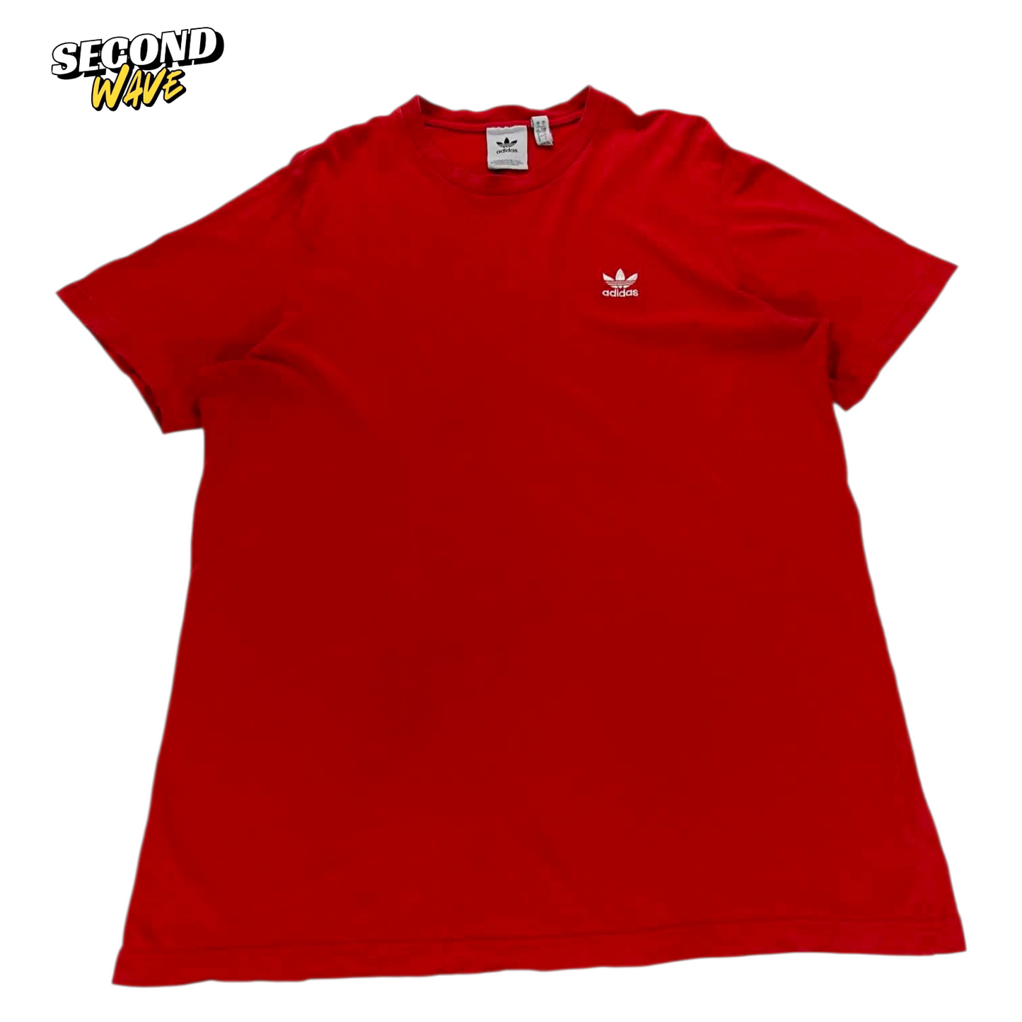 ADIDAS RED COTTON T-SHIRT WITH EMBROIDERED LOGO (L)