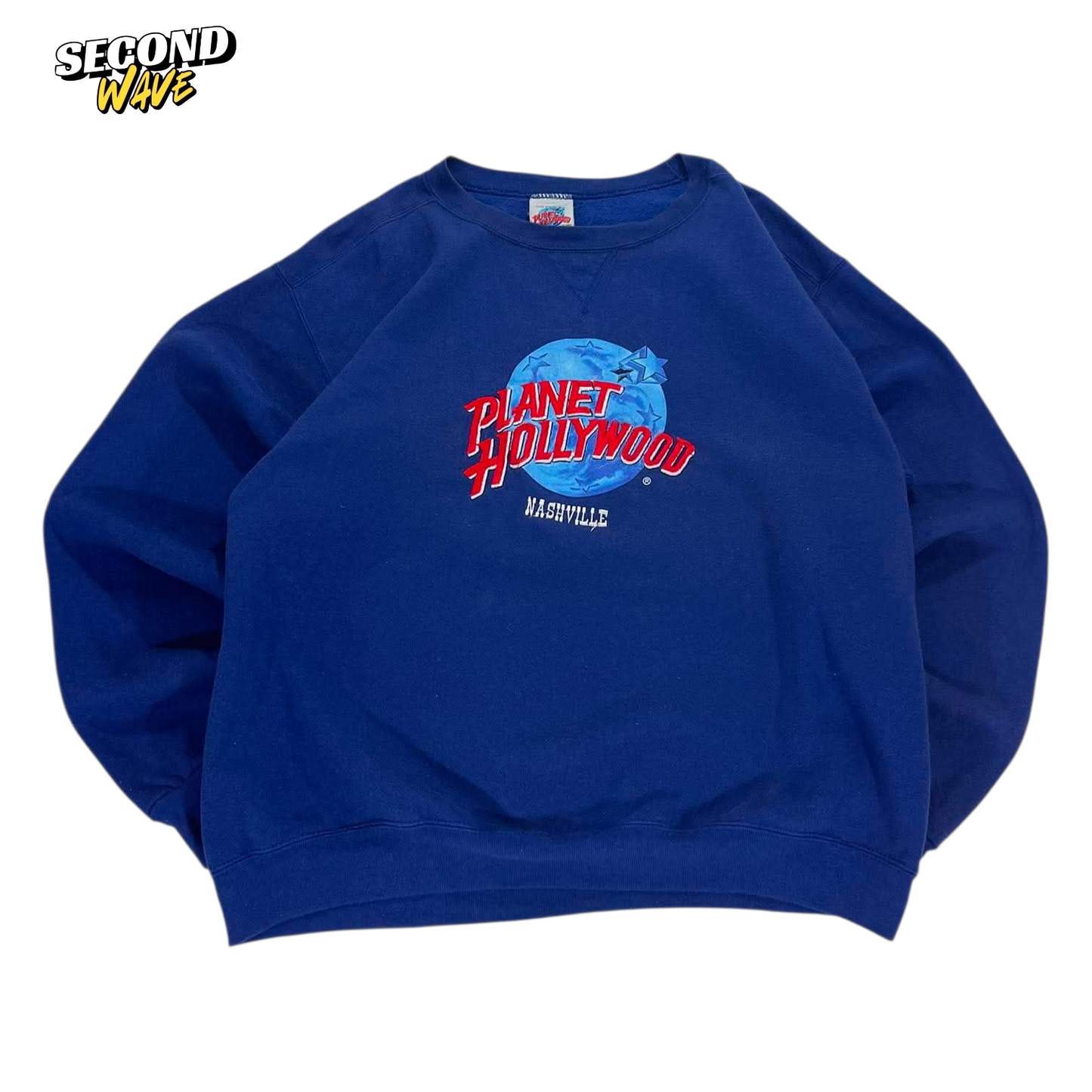 90S PLANET HOLLYWOOD EMBROIDERED NASHVILLE BLUE SWEATSHIRT (L)