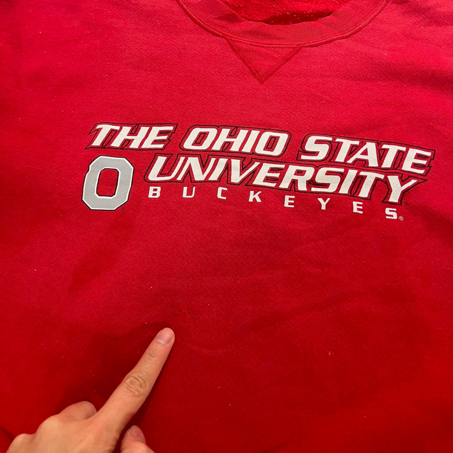 VINTAGE OHIO STATE BUCKEYES RED CREWNECK (BEST FIT XXL - XXXL)