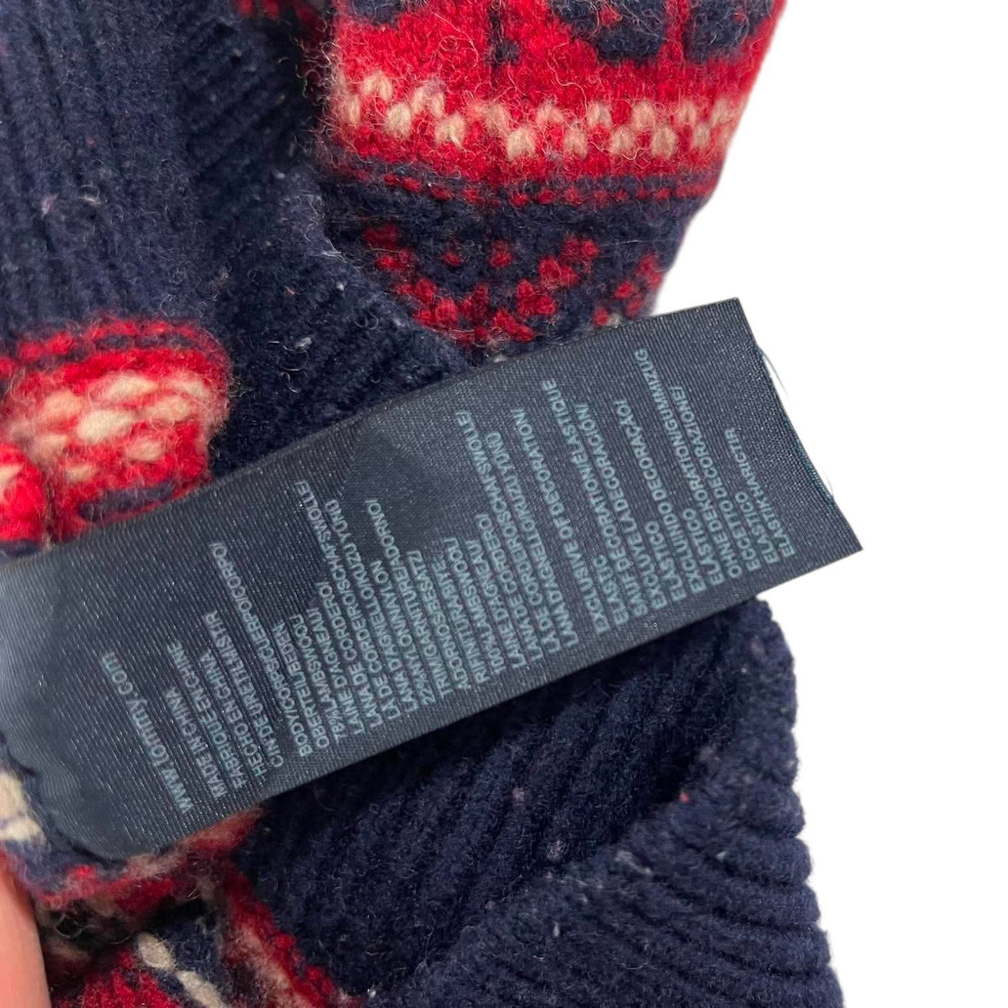 TOMMY HILFIGER RED AND NAVY BLUE SWEATER (S)