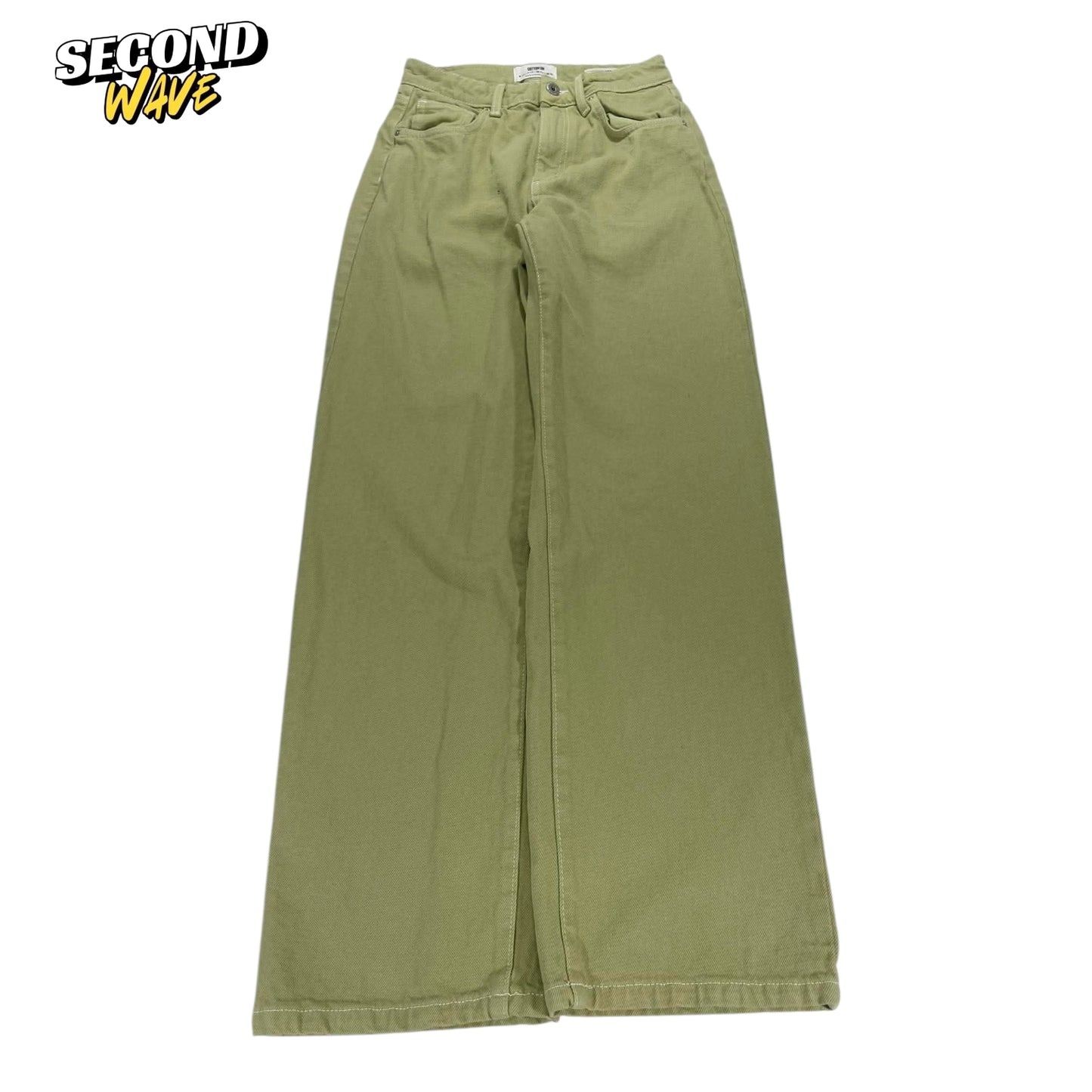 LIME WOMENS COTTON ON GREEN WIDE LEG JEANS (26)