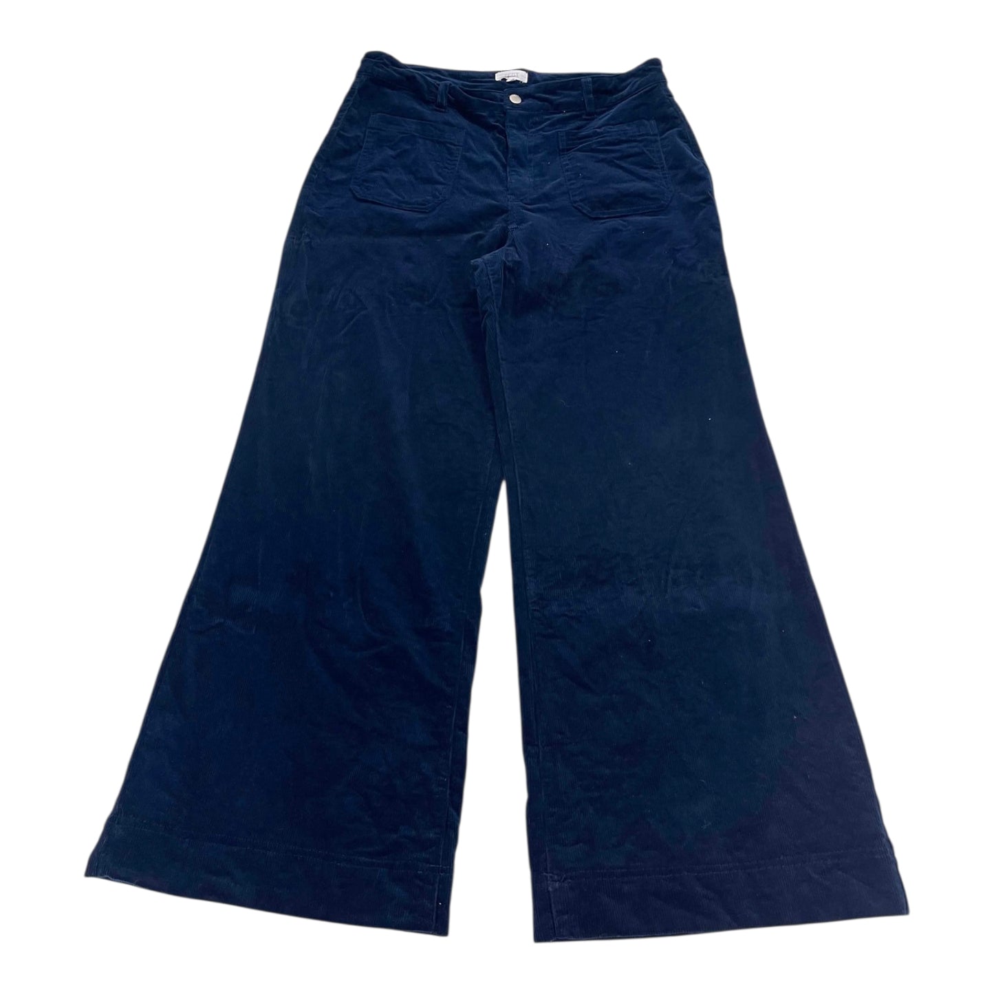 VINTAGE ZEST NAVY BLUE CORDUROY WIDE LEG PANTS (34")