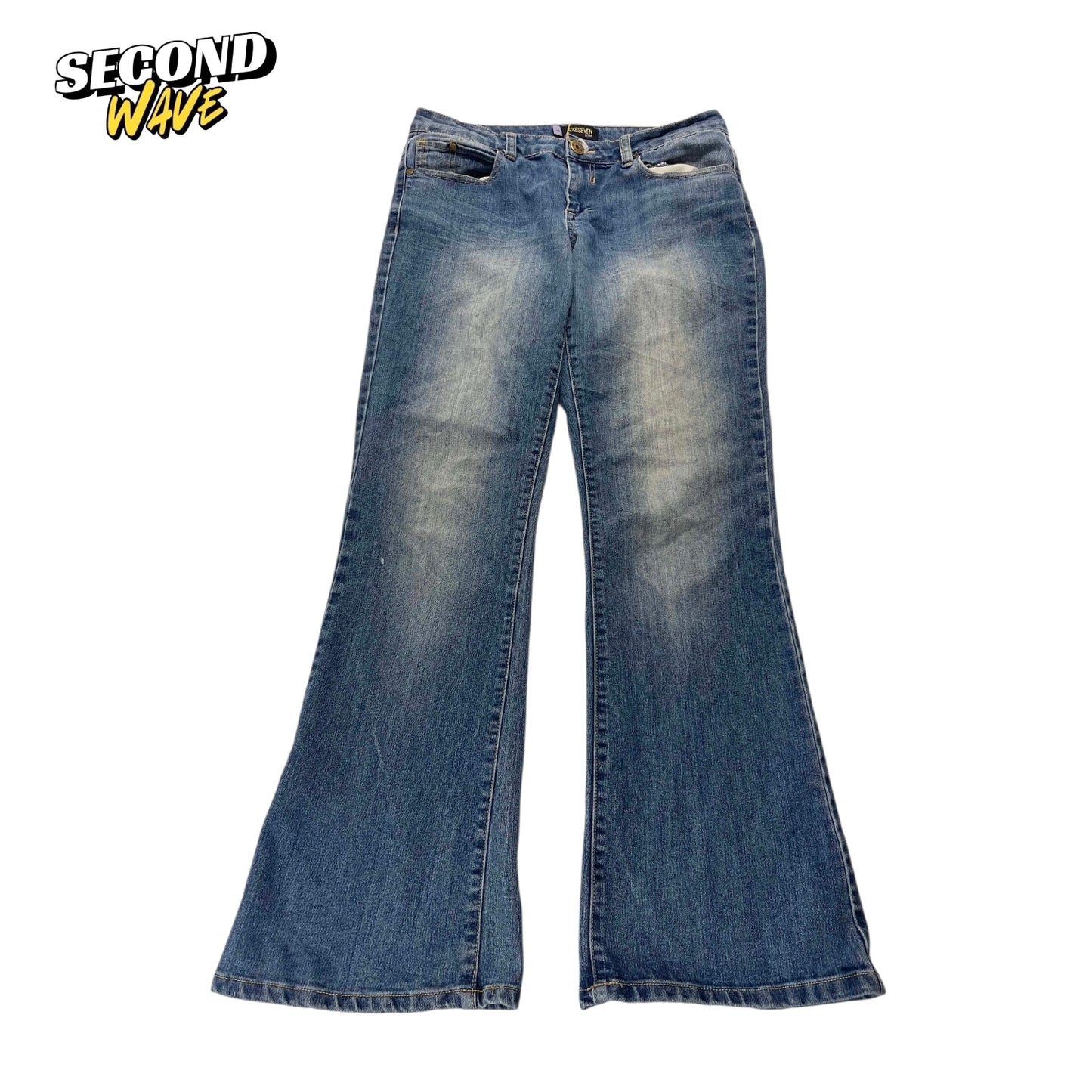 Y2K LOW RISE FLARE JEANS (UK 12)