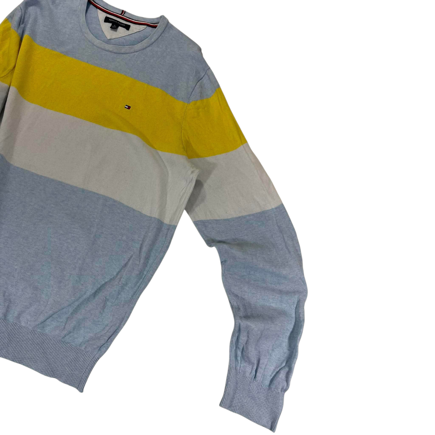 TOMMY HILFIGER BLUE STRIPED LONG SLEEVE SHIRT (L-XL)