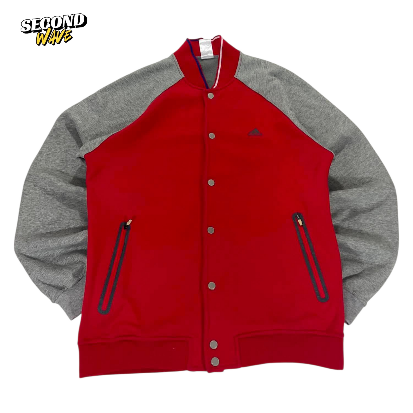 VINTAGE ADIDAS RED VARSITY JACKET (L)