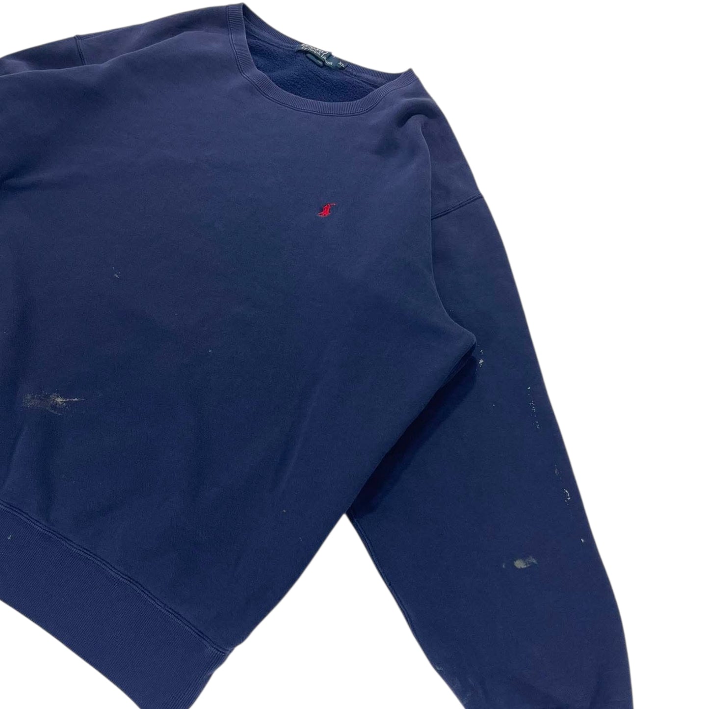 VINTAGE TRASHED RALPH LAUREN NAVY SWEATSHIRT (XL)