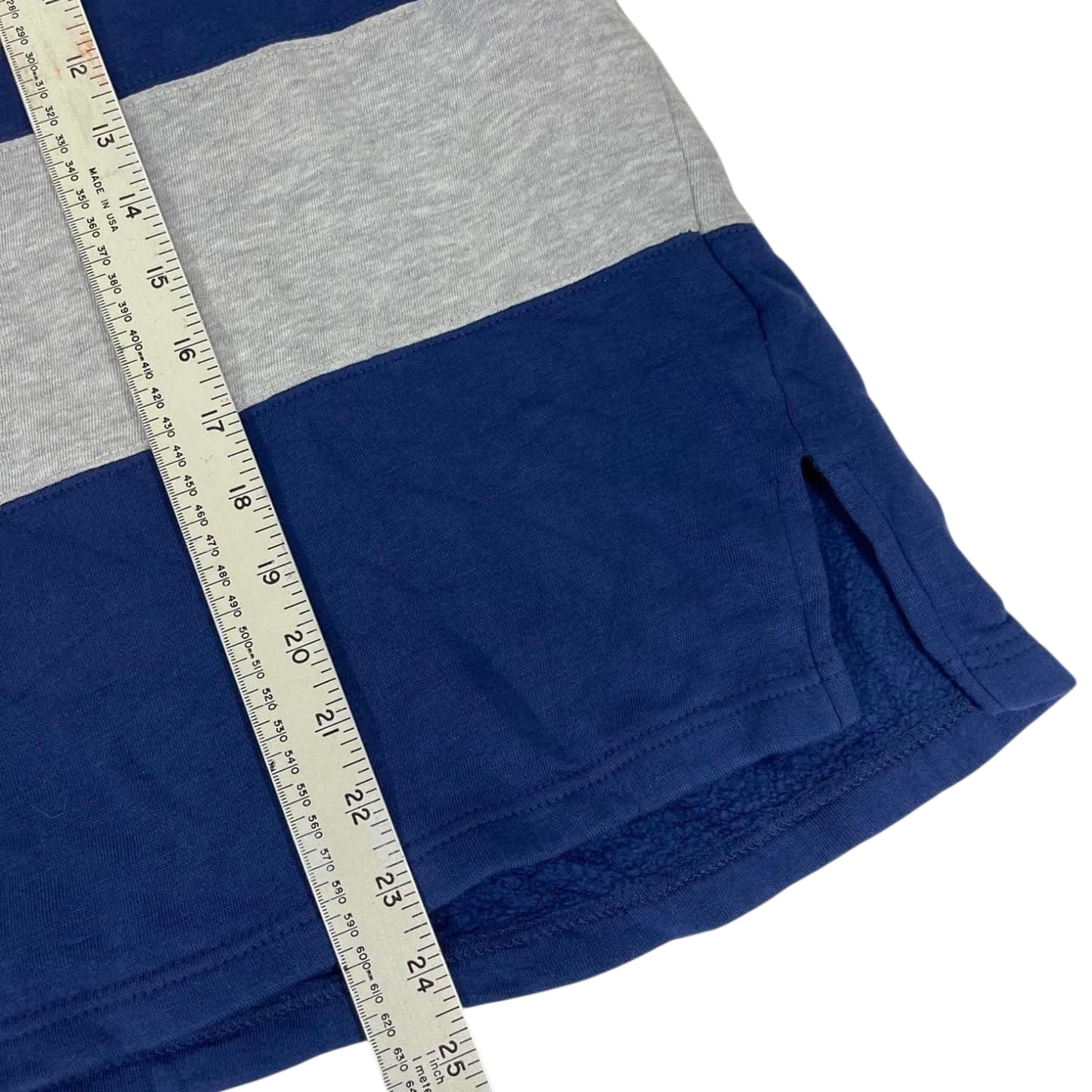 WOMENS ITEMS NAVY BLUE & GREY STRIPED QUARTER ZIP (M)