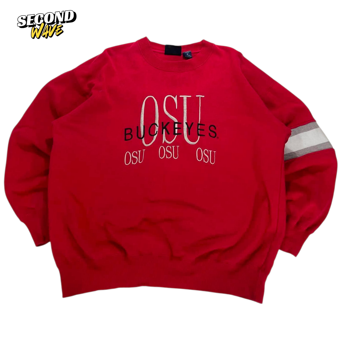 VINTAGE OHIO STATE BUCKEYES RED CREWNECK SWEATSHIRT (L)