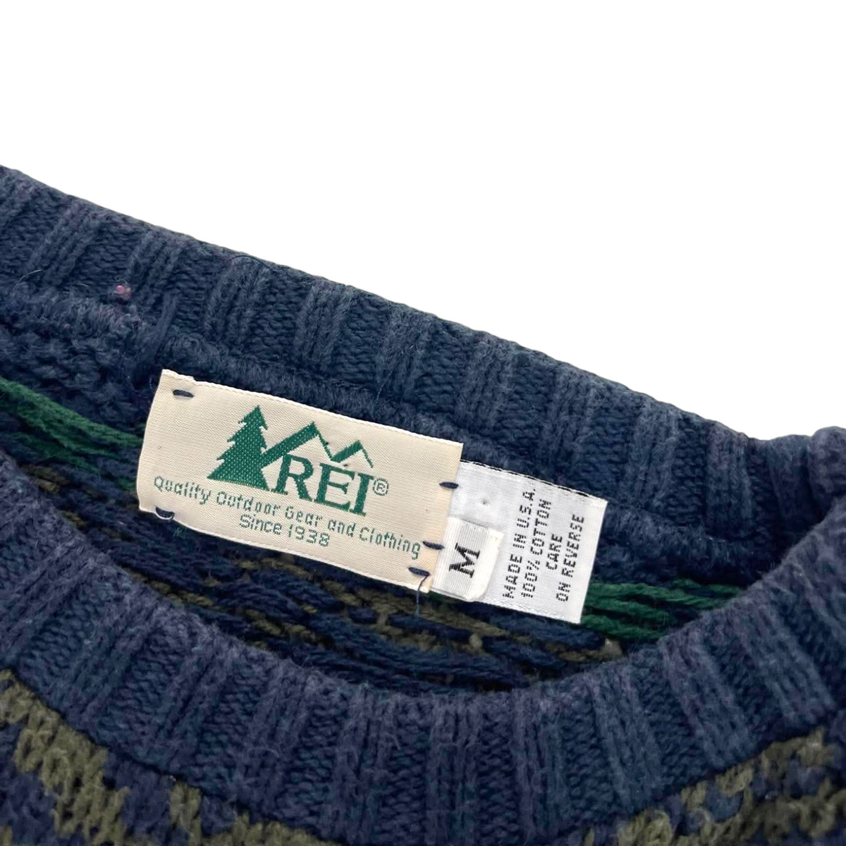 REI 90S 100% COTTON KNIT SWEATER (M)