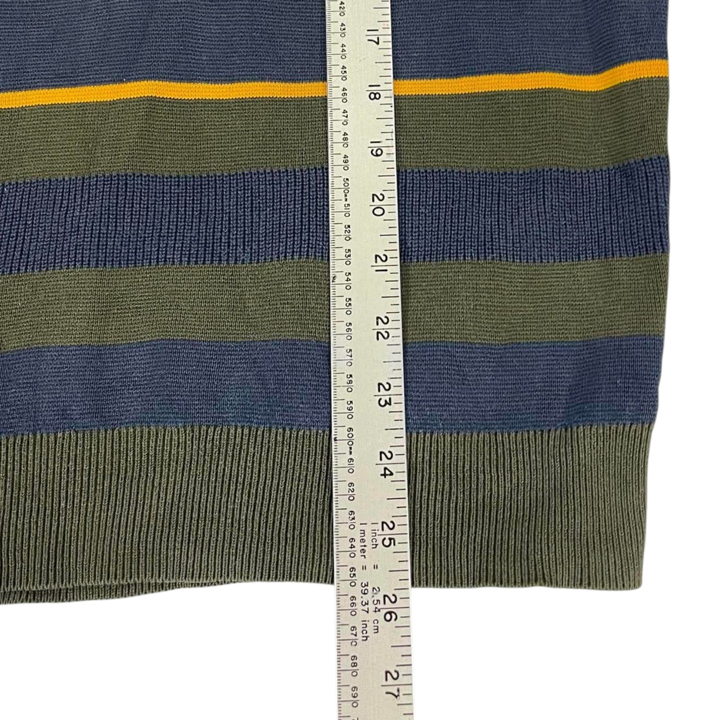 VINTAGE LACOSTE NAVY BLUE STRIPED SWEATER (M)