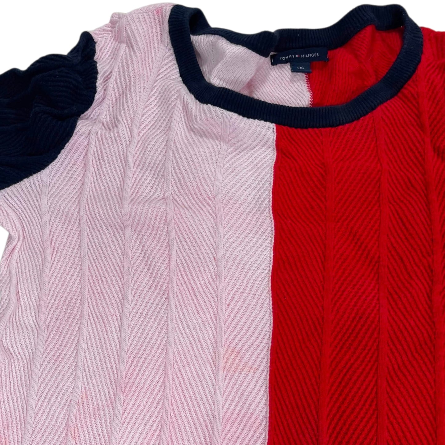 TOMMY HILFIGER RED & PINK CREWNECK (M)