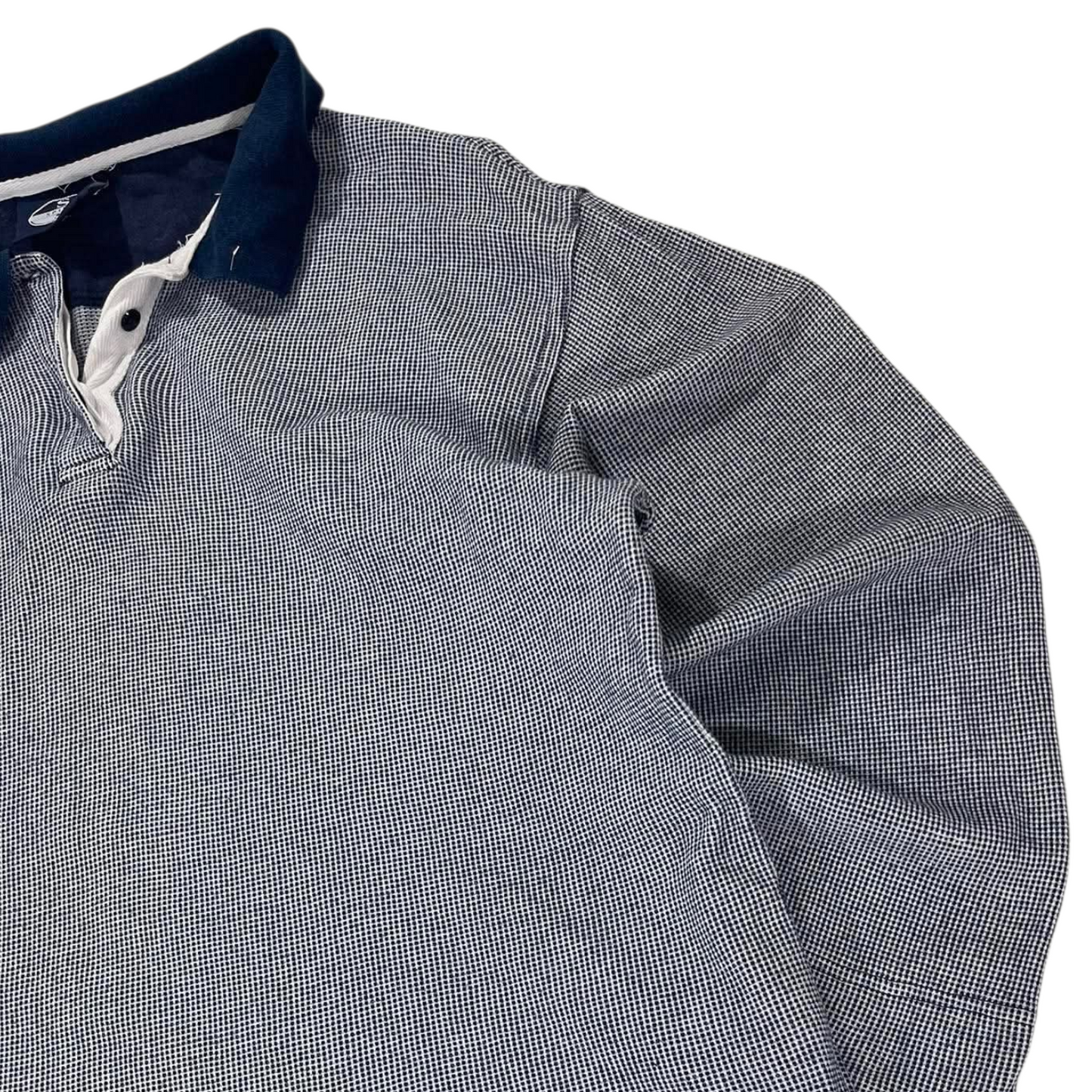 SPIRIT NAVY BLUE GINGHAM POLO SHIRT (M-L)