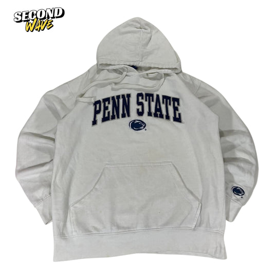 VINTAGE EMBROIDERED PENN STATE WHITE HOODIE (L)