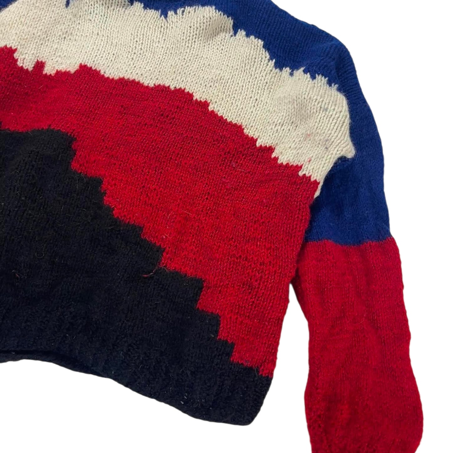 90S RED AND BLUE STRIPED SWEATER (M)