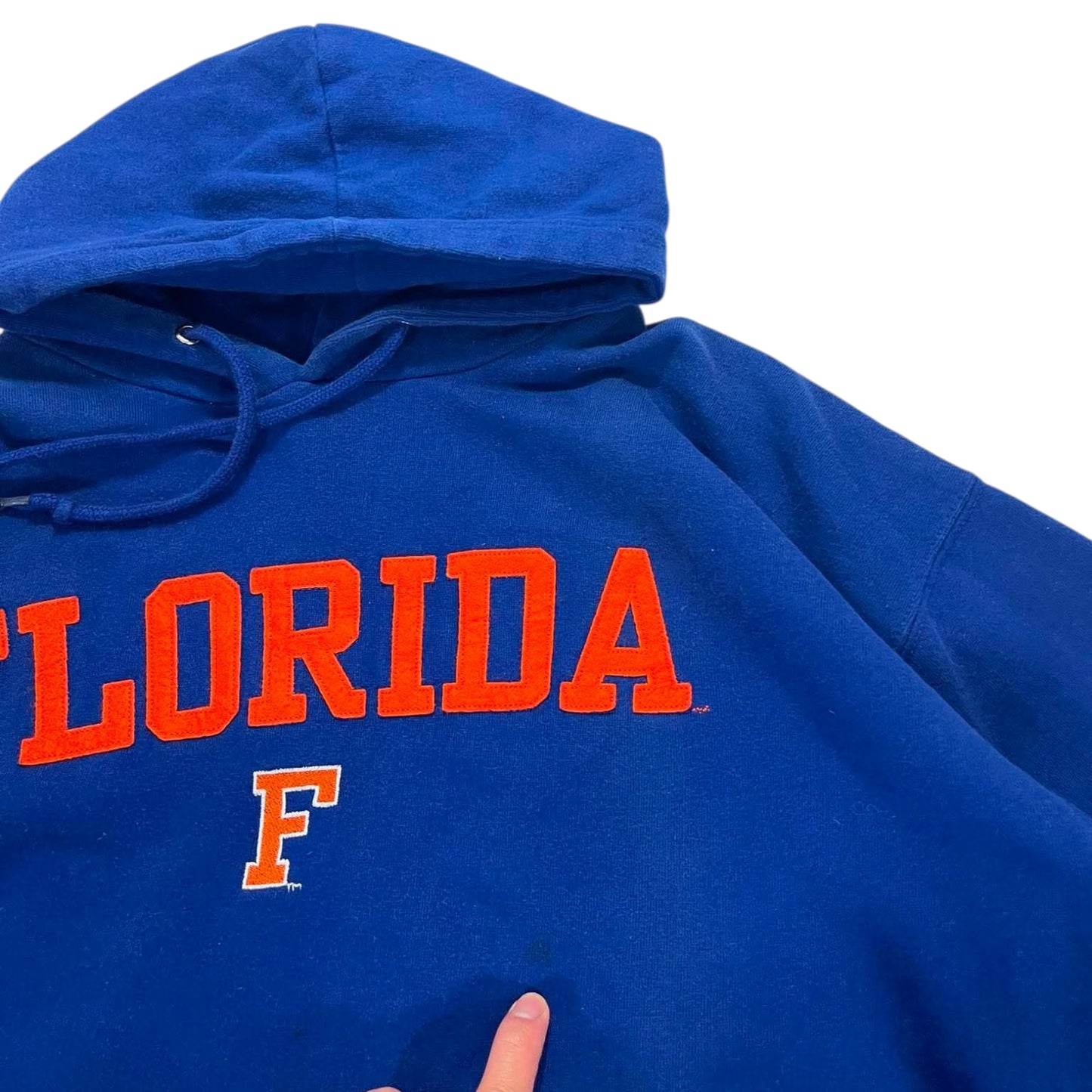 VINTAGE EMBROIDERED UNIVERSITY OF FLORIDA GATORS BLUE HOODIE (L)
