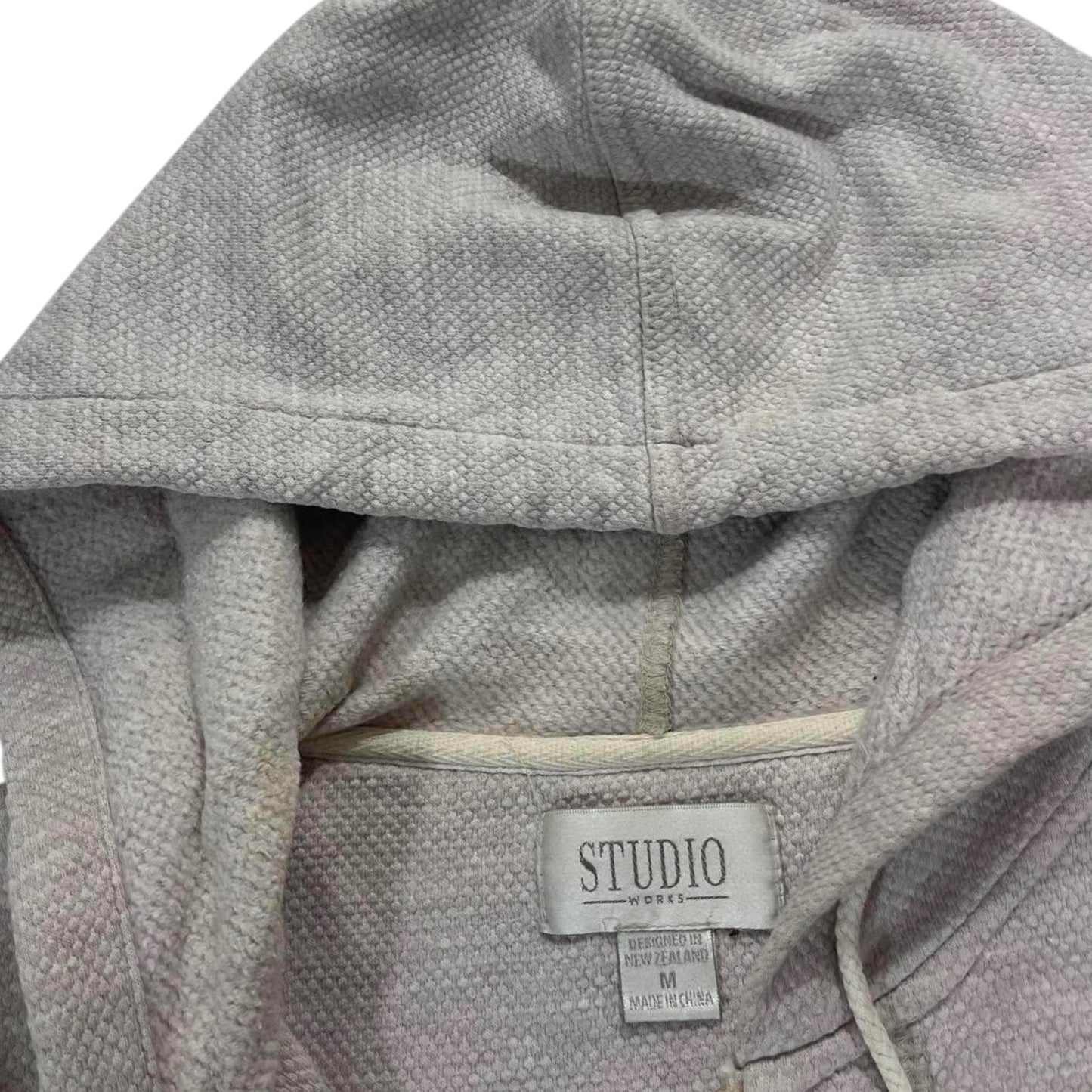MADE IN NZ GREY STUDIO WORKS ZIP UP HOODIE (M-L)