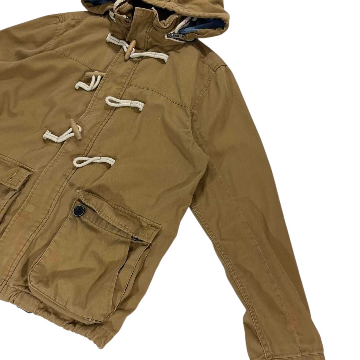 COTTON ON BROWN HOODED JACKET WORKWEAR (M)