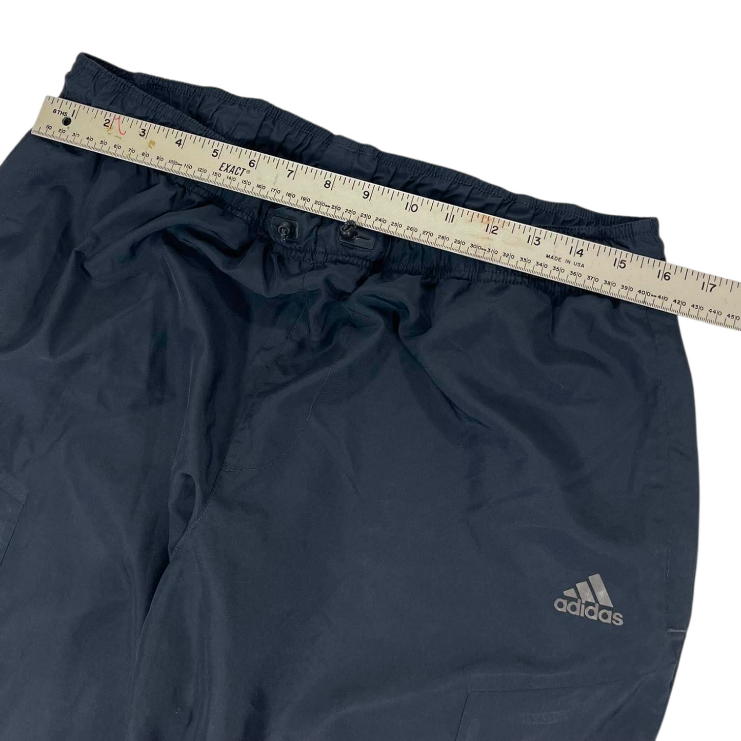 VINTAGE BLACK ADIDAS TRACK PANTS (L)