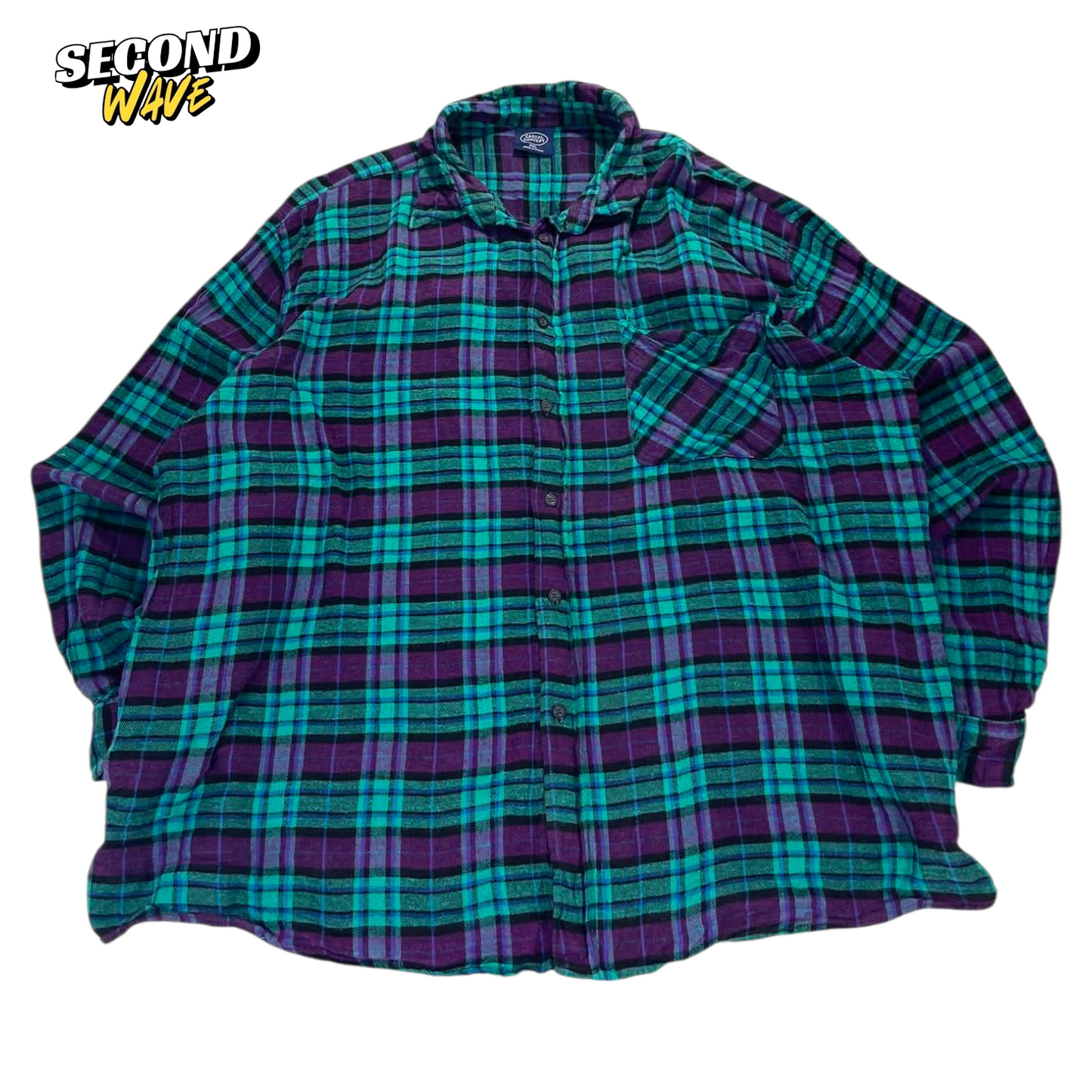 VINTAGE CASUAL CLUB PURPLE PLAID FLANNEL SHIRT (XXL-XXXL)