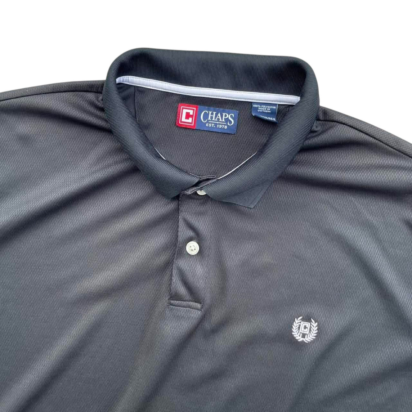 CHAPS BLACK & GREY POLO SHIRT (XXL)