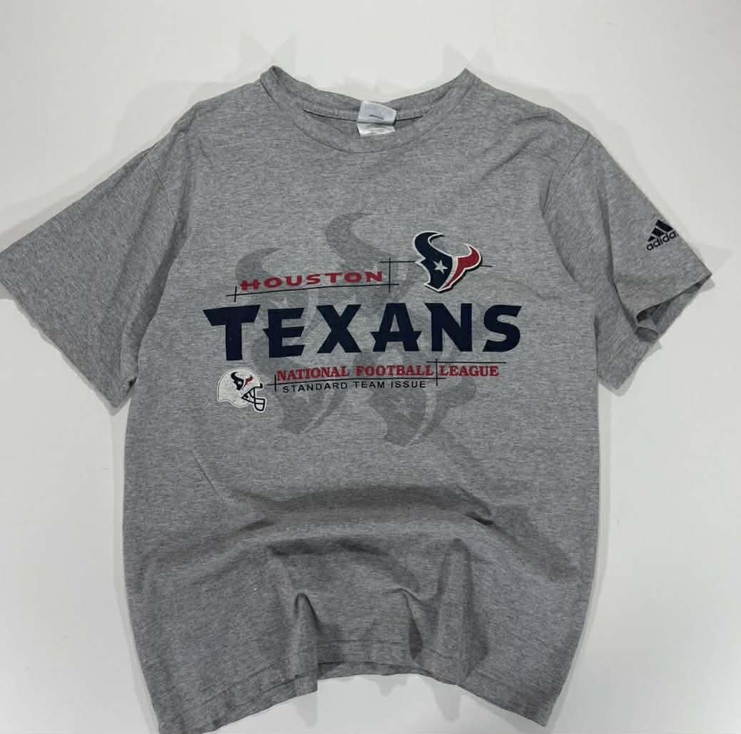 VINTAGE ADIDAS HOUSTON TEXANS GREY T-SHIRT (L)