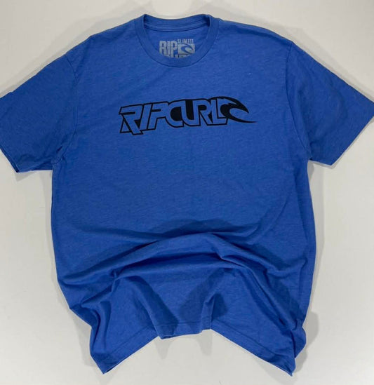 Y2K RIP CURL BLUE SLIM FIT T-SHIRT (XL)