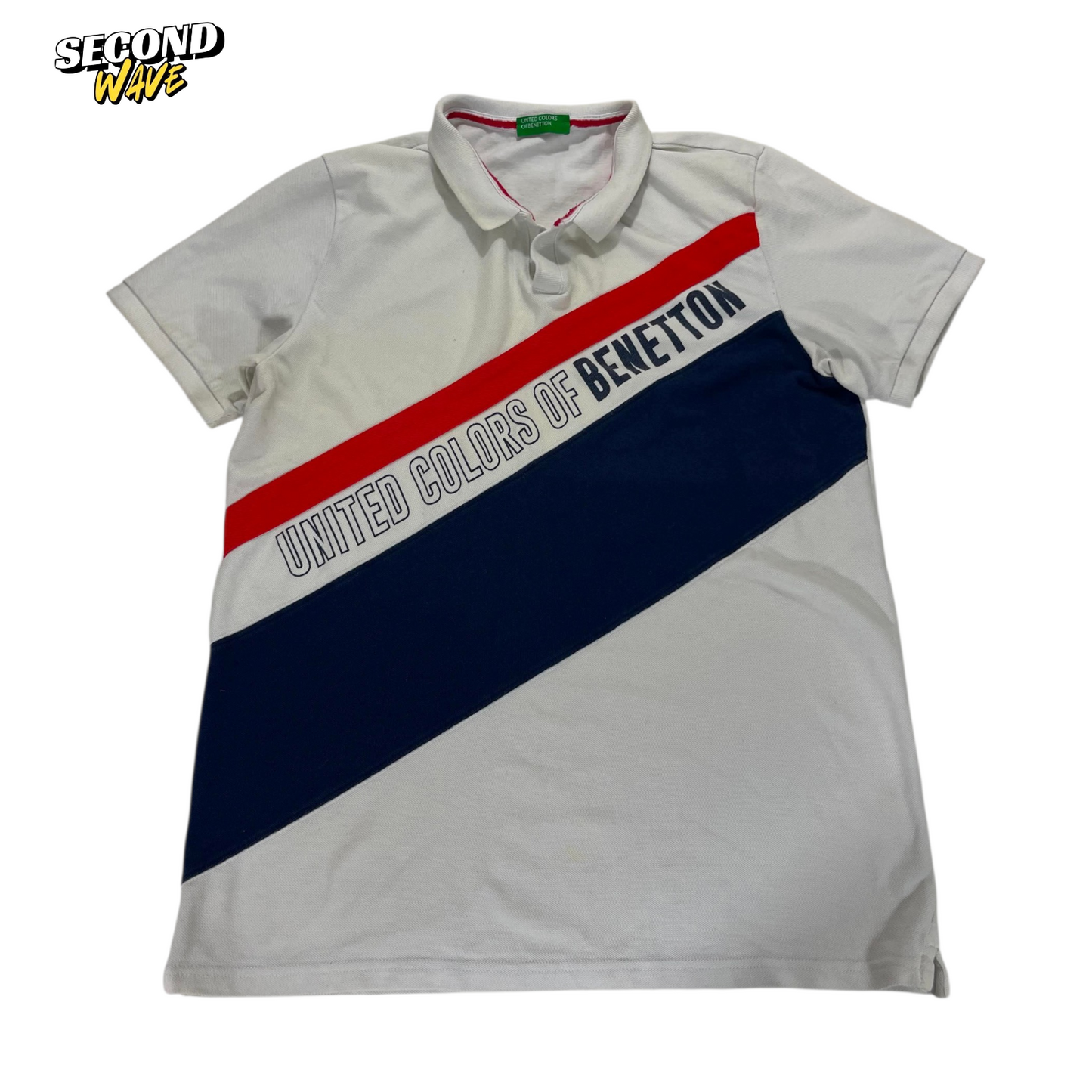 UNITED COLORS OF BENETTON WHITE POLO (S-M)