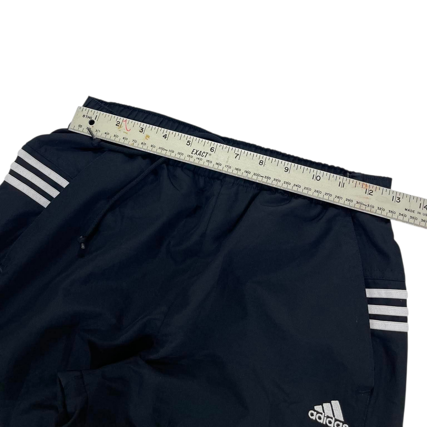 ADIDAS BLACK TRACK PANTS WITH WHITE STRIPES (S)